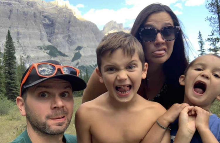 Hero dad saves his wife and kids from a wolf during a camping trip
