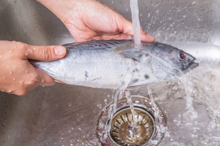 Cleaning and scaling a fish efficiently and quickly